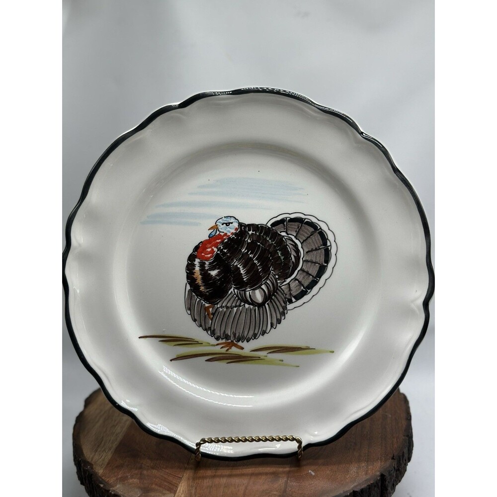 Italian TRIFLES Made in Italy Turkey Design Hand Painted Plates Set Of 2